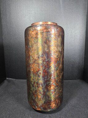 Bloomingville Oxidized Copper Finish Large Metal Vase
